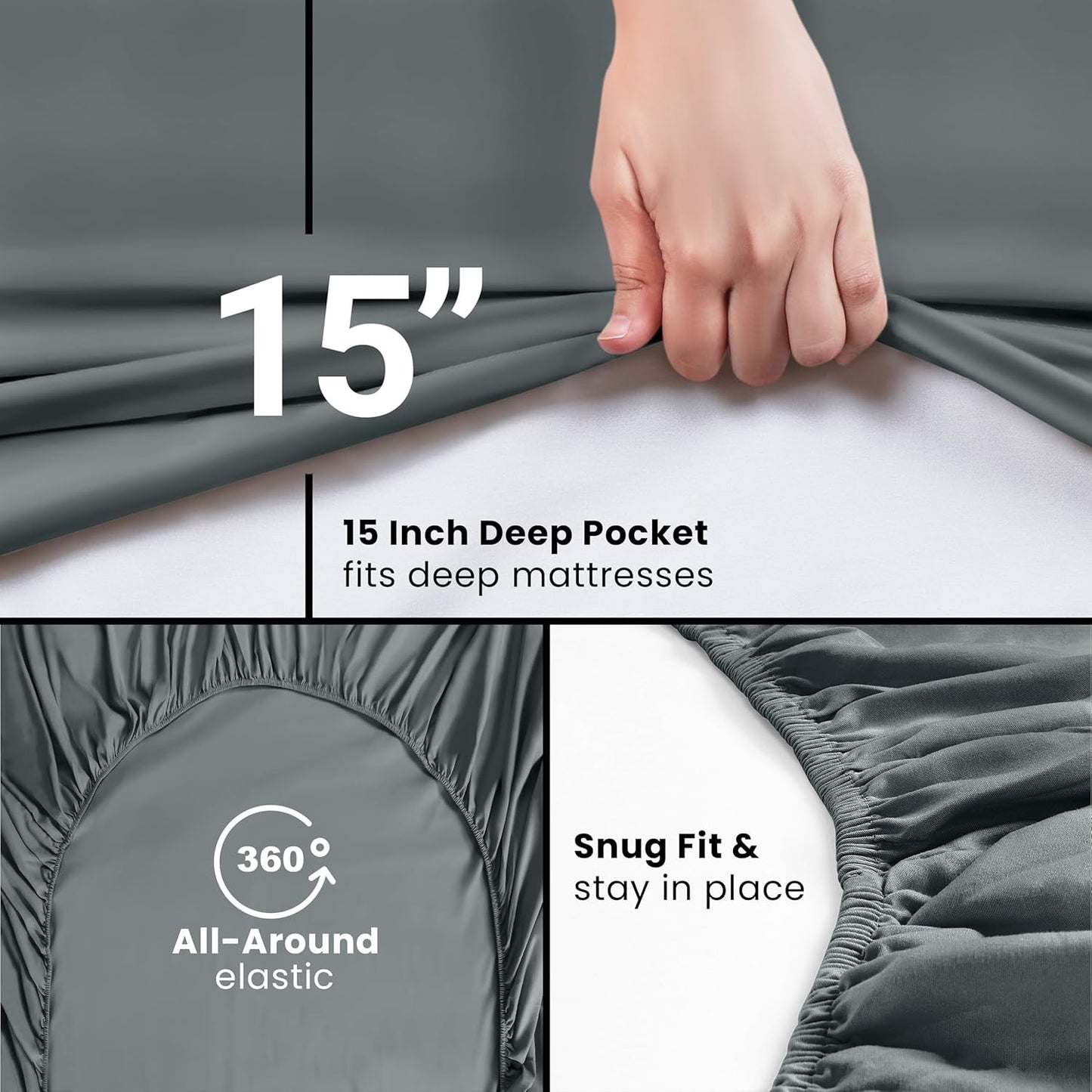 Utopia Bedding Queen Fitted Sheet - Bottom Sheet - Deep Pocket - Soft Microfiber - Shrinkage and Fade Resistant - Easy Care -1 Fitted Sheet Only