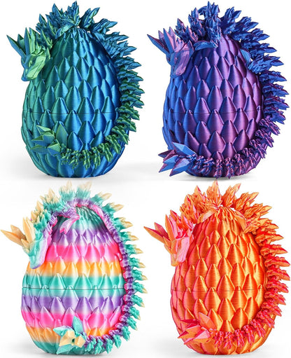 Rapean 8" 3D Printed Dragon Eggs, Easter Basket Stuffers for Kids and Teens, Articulated Dragon Toys for