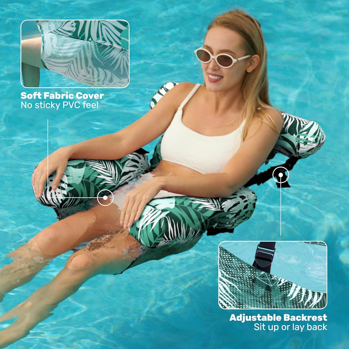 SLOOSH Inflatable Pool Floats Adult,2 Packs Floating Lounge Chairs,Blow up Pool Noodles for Adult Heavy