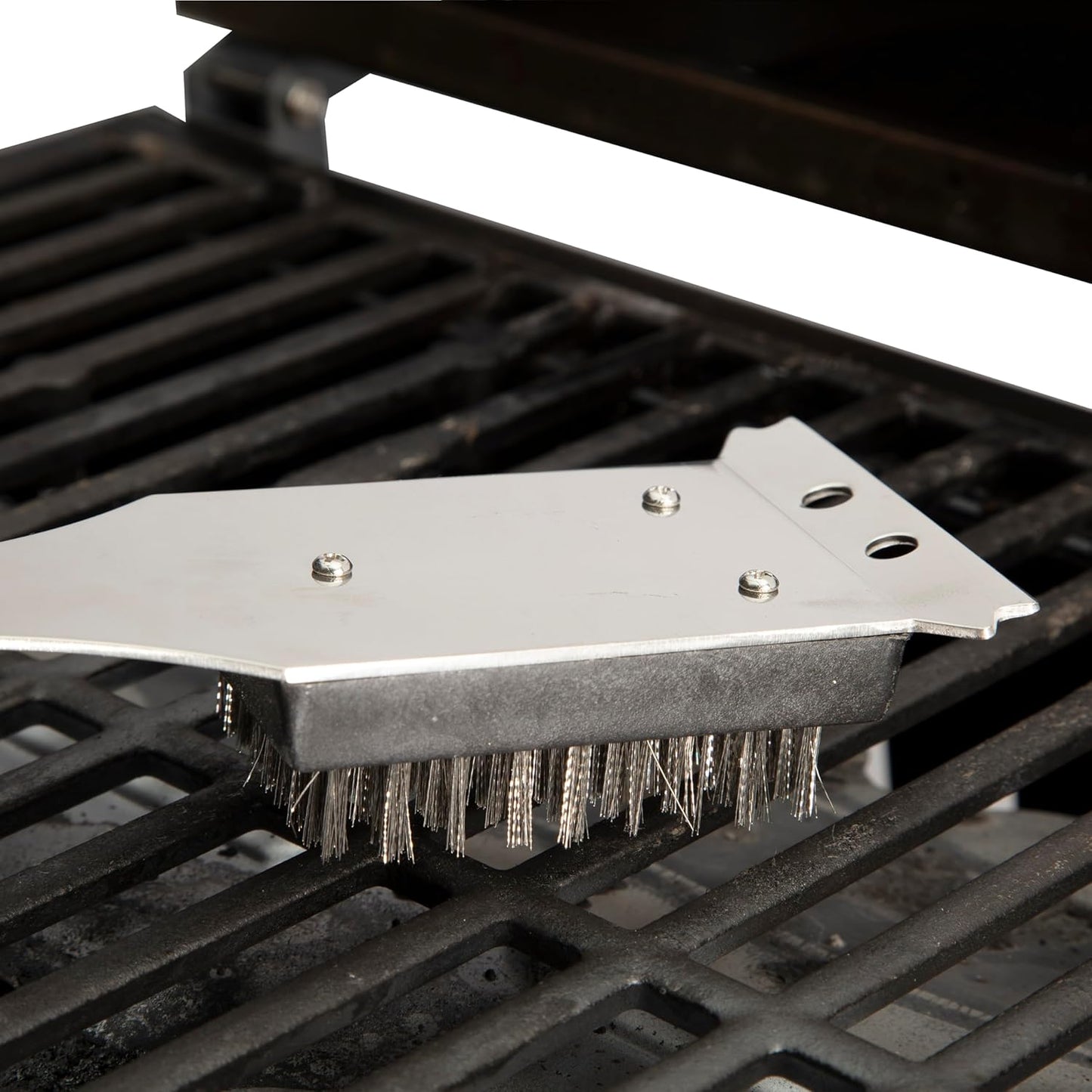 Cuisinart Stainless Steel 16.5" Long Handle Grill Cleaner Brush and Scraper for BBQ, Griddle, Grills, Cookout