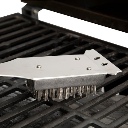Cuisinart Stainless Steel 16.5" Long Handle Grill Cleaner Brush and Scraper for BBQ, Griddle, Grills, Cookout