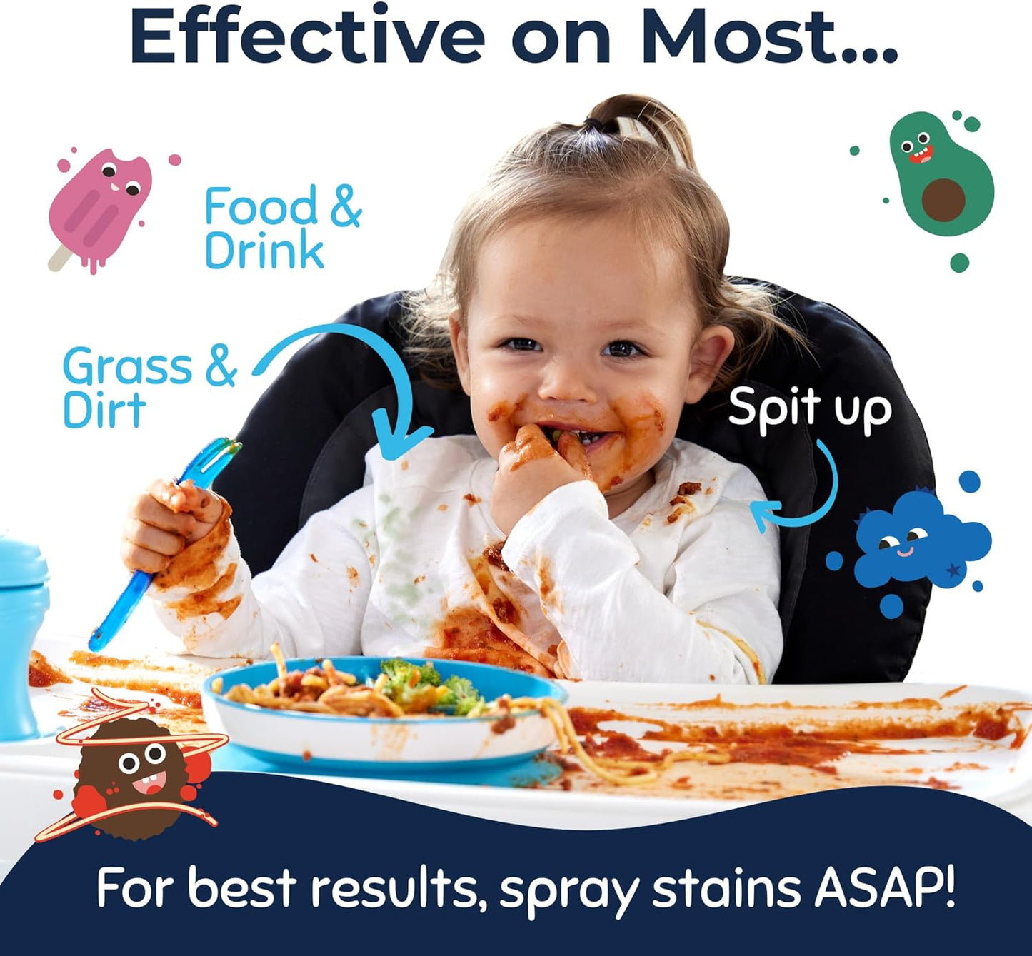 Miss Mouth's Messy Eater Stain Treater Spray - 4oz Stain Remover - Newborn & Baby Essentials - No Dry Cleaning Food, Grease, Coffee Off