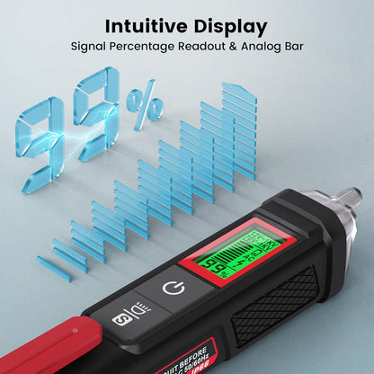 KAIWEETS Voltage Tester/Non-Contact Voltage Tester with Signal Percentage, Dual Range AC 12V/70V-1000V, Live/Null Wire