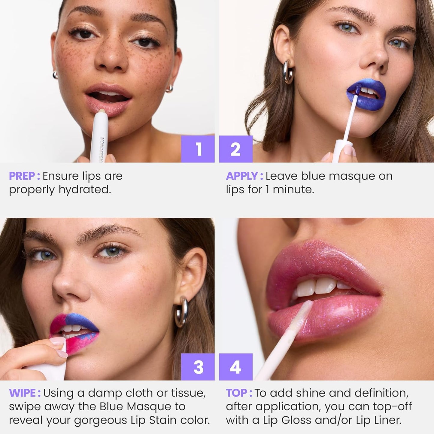 Wonderskin Wonder Blading All Day Lip Stain Peel Off Masque - Long Lasting, Waterproof and Transfer Proof Nude Lip