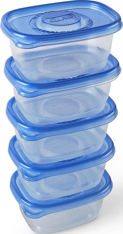 Glad GladWare Medium Rectangle Food Storage Containers with Lids, BPA Free Plastic for Soups Salads and Meal Prep, Airtight Leak