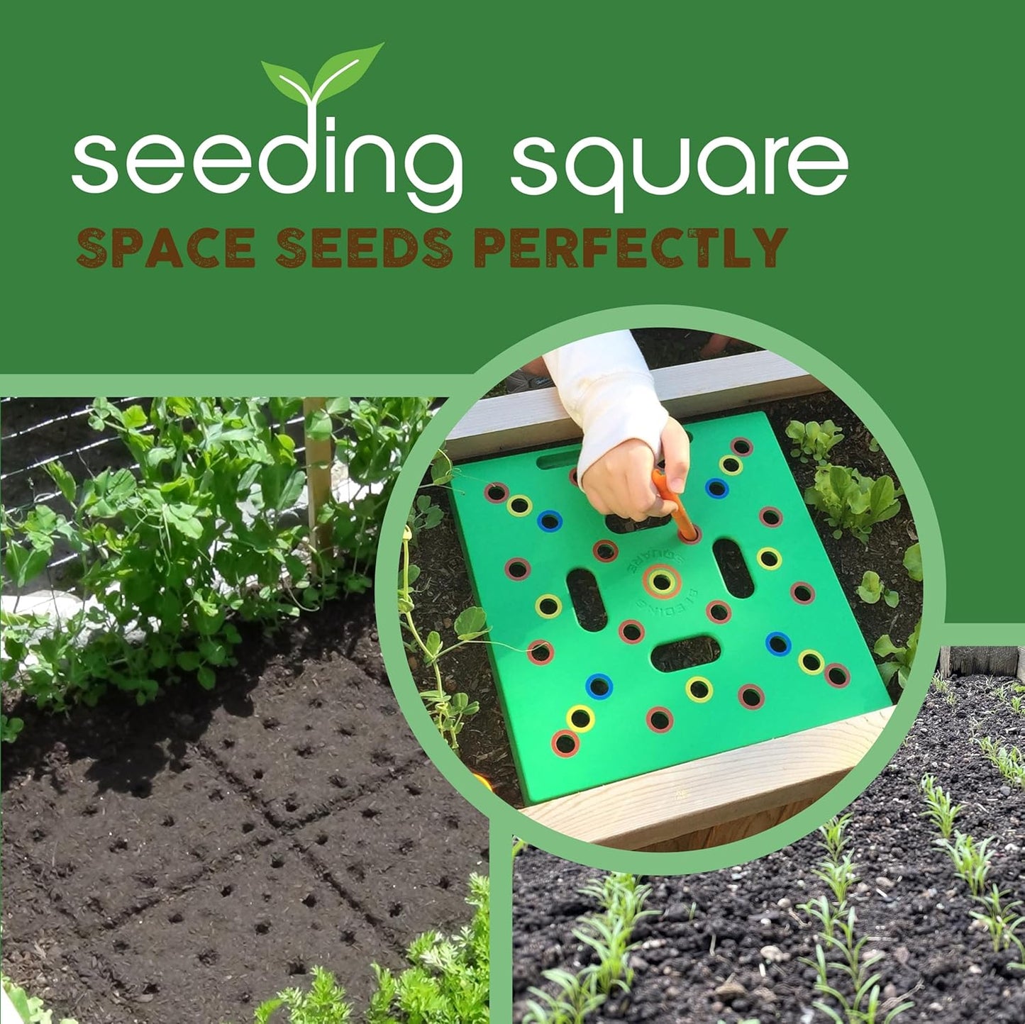 Seeding Square - Patented Seed and Seedling Spacer Tool for Bigger