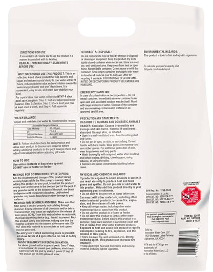 HTH 52037R Pool Care Shock Advanced, Swimming Pool Chemical - Cal Hypo Formula, Prevents Bacteria &