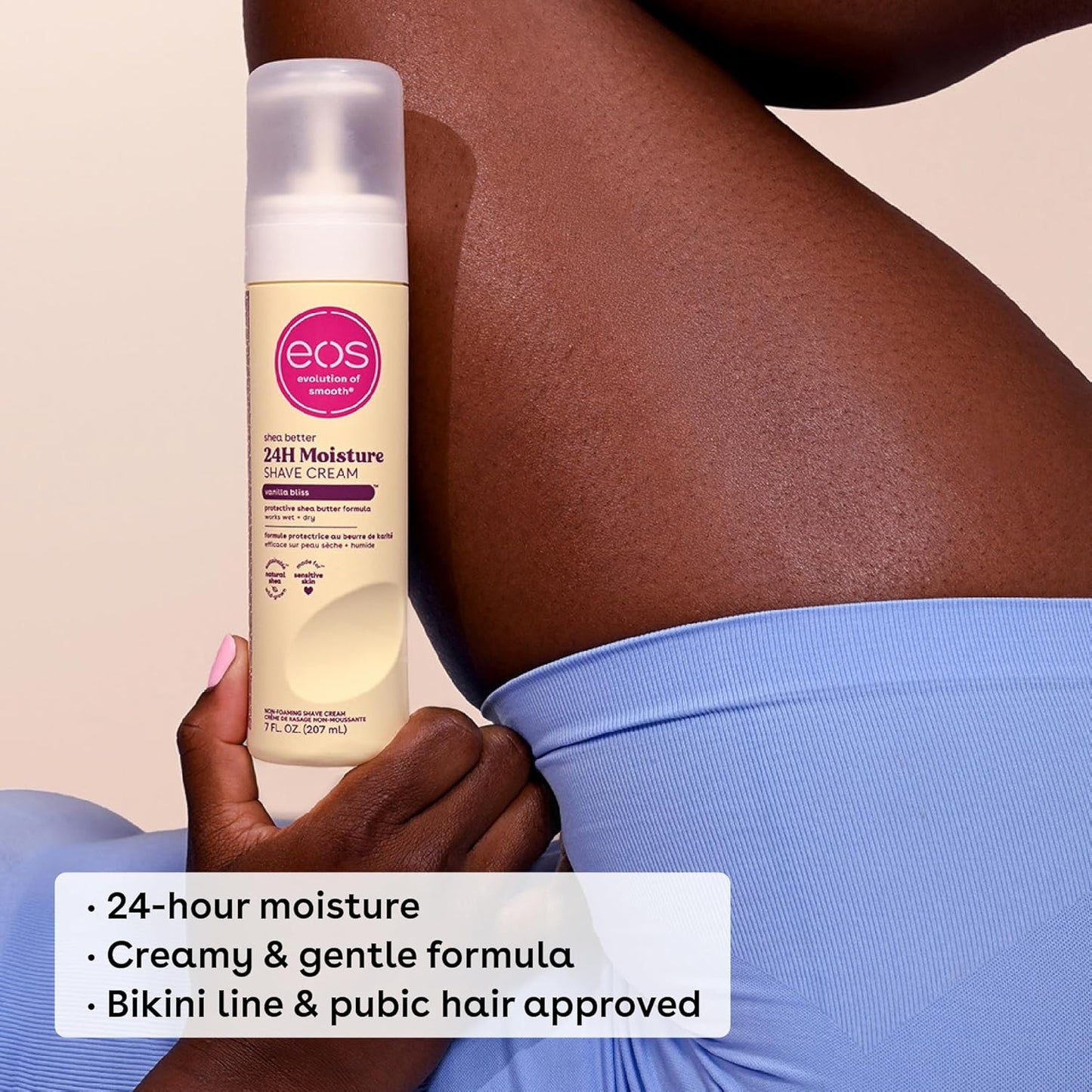 EOS| Shea Buttter| Kraite +| 24H Moisture Hydration 24H Shave Cream, Vanilla Bliss, 7fl oz., (Pack of 2)