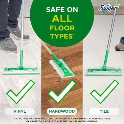 Swiffer Sweep + Mop, Wet Pads Refill, Floor Cleaner for Dirt, Dust, Hair, Cleaning Cloths for Mopping Home, Bathroom