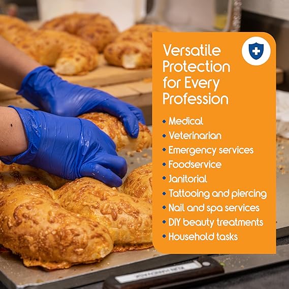 Inspire Cobalt Blue Nitrile Disposable Gloves, 4.5 Nitrile Safety Medical Exam Cooking Cleaning Disposable Gloves