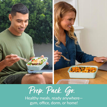 Bentgo Prep - 20-Piece 1-Compartment Reusable Meal Prep Containers with Lids, PFAS & BPA Free Materials, Durable, Microwave
