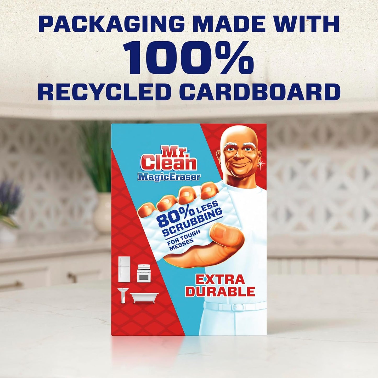 Mr. Clean Magic Eraser Sponge, All Purpose Cleaner, Cleaning Scrubber, Wall, Sneaker, Kitchen, Bathroom, Shower Cleaner, Cleaning
