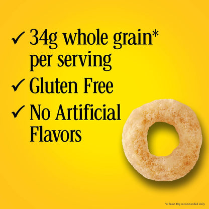 Cheerios, Heart Healthy Gluten Free Breakfast Cereal, Family Size, 18 oz