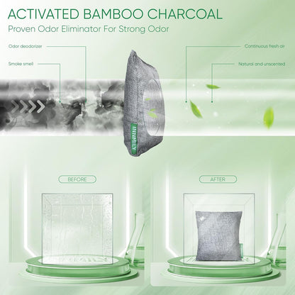 Activated Charcoal Odor Absorber, 6 Pack Natural Shoe Odor Eliminator, Bamboo Charcoal Air Purifying