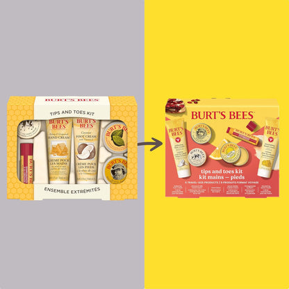 Burt's Bees Gifts Ideas, Tips and Toes Kit, 6 Travel Size Products - Pomegranate Moisturizing Lip Balm, 2 Hand Creams, Foot Cream, Cuticle