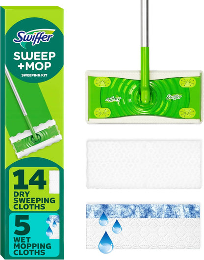 Swiffer Sweeper 2-in-1 Mops for Floor Cleaning, Dry and Wet Multi Surface Floor Cleaner, Sweeping and Mopping Starter