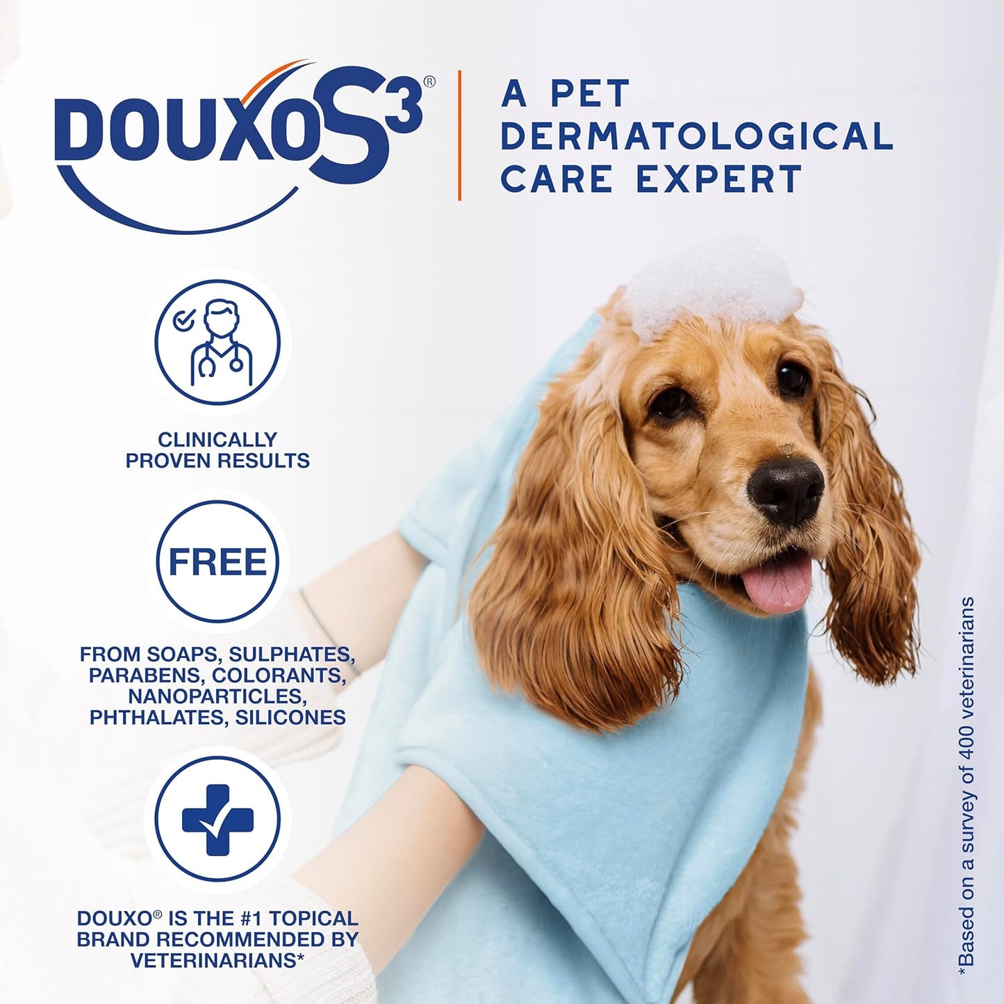 Douxo S3 Pyo Pads, Contains 3% Chlorhexidine & 0.5% Ophytrium, Antiseptic & Hydrating, For Bacterial or Yeast Skin Infections, For Dogs and