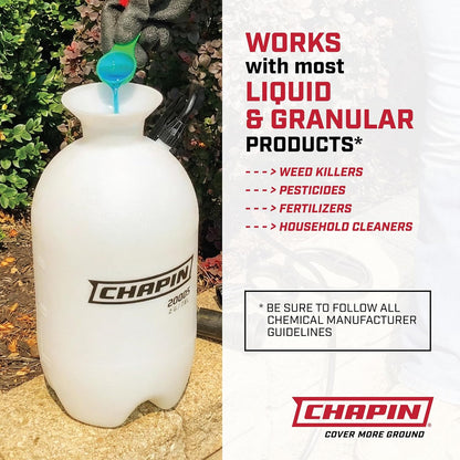 Chapin 20004 Pump Sprayer, 1-Gallon SureSpray Translucent Tank with an Easy Fill Funnel-Top Opening, Adjustable Cone Nozzle & 34" Long Reach