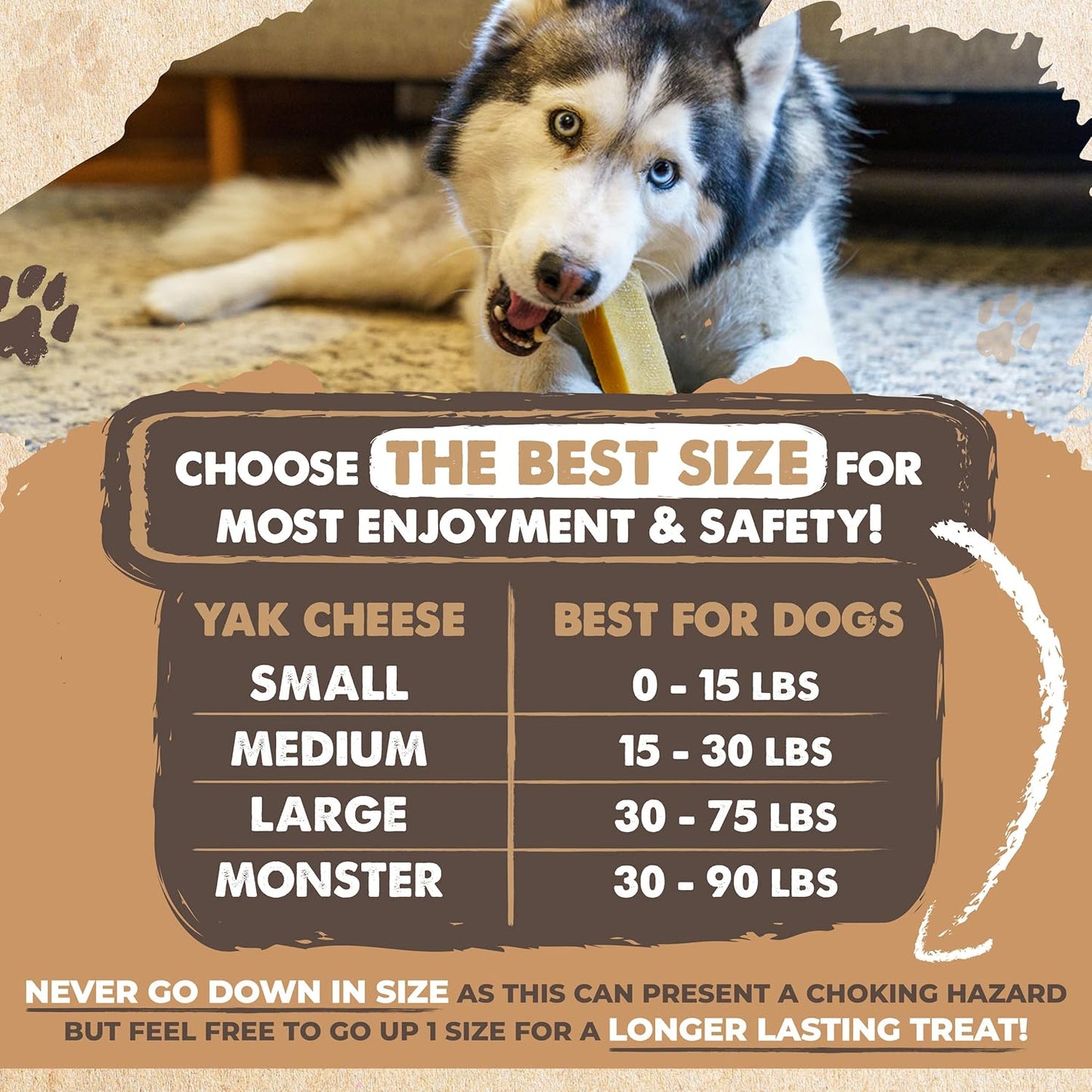 Mighty Paw Yak Cheese Dog Chews All-Natural Long Lasting Hard Chew for Aggressive Chewers High