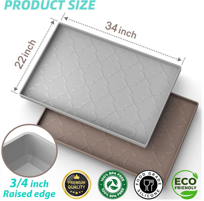 SIKADEER Under Sink Mat Waterproof 34" x 22", Silicone Mat Kitchen Drawer Shelf and Cabinet Liner, Sink Protector for Kitchen Organizers and
