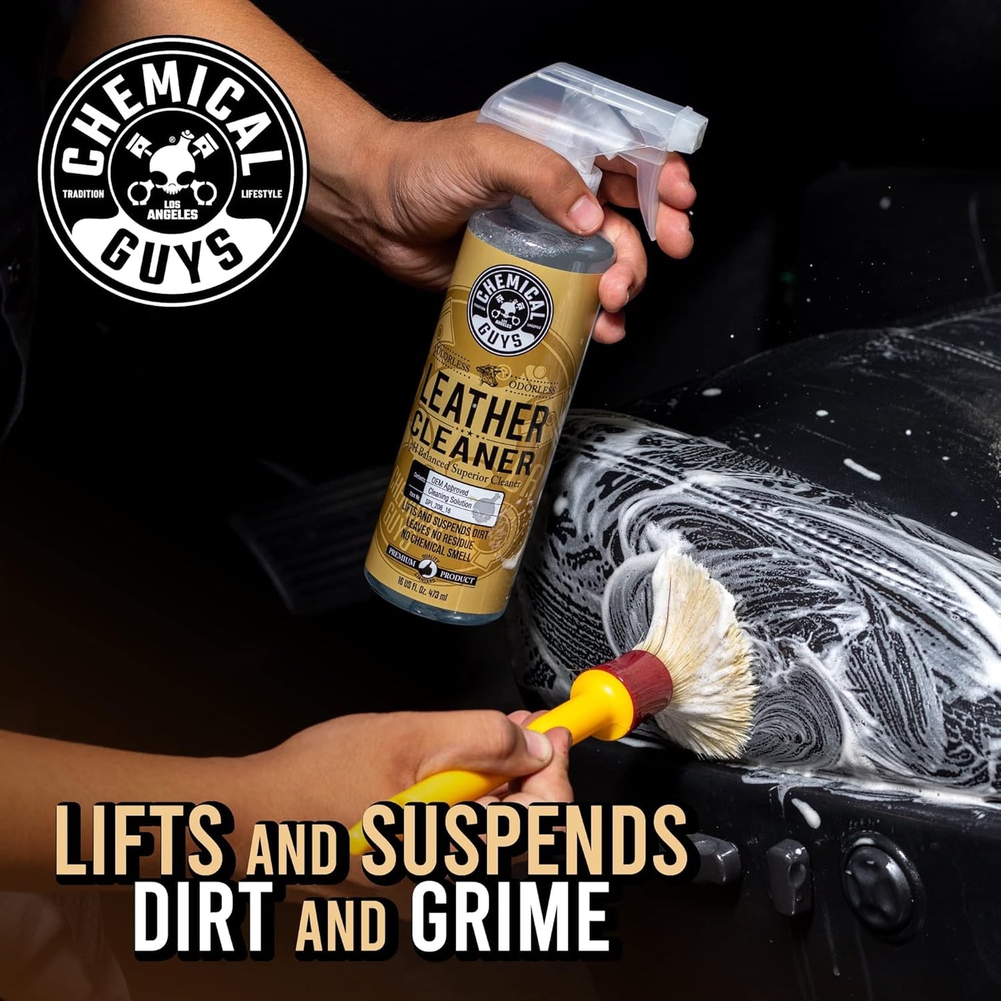 Chemical Guys Leather Cleaner and Conditioner Kit - Car Cleaner and Conditioner, Safely Cleans & Conditions Leather Car Interiors, Furniture