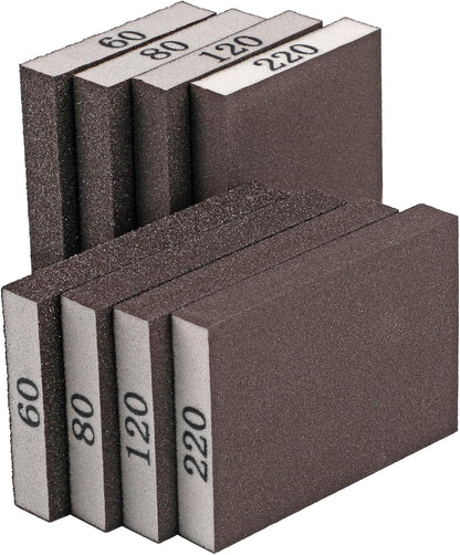 8 Pack Sanding Sponge, Sanding Blocks 60/80/120/220 Grit Assortment, Sand Paper for Wood Furniture, Sander
