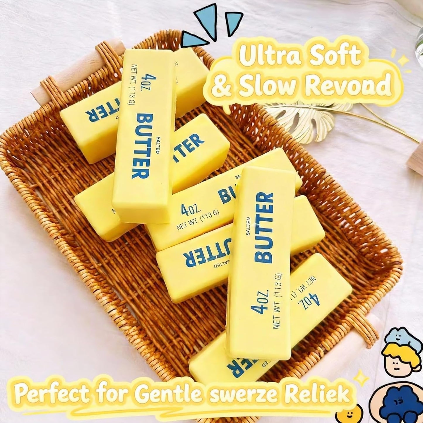 Midou Slow Rising Dumpling Squishy Butter Squeeze Toy Pack Sensory Stress Relief Squishies Soft & Stretchy Fidget Toys for Anxiety Relief Party