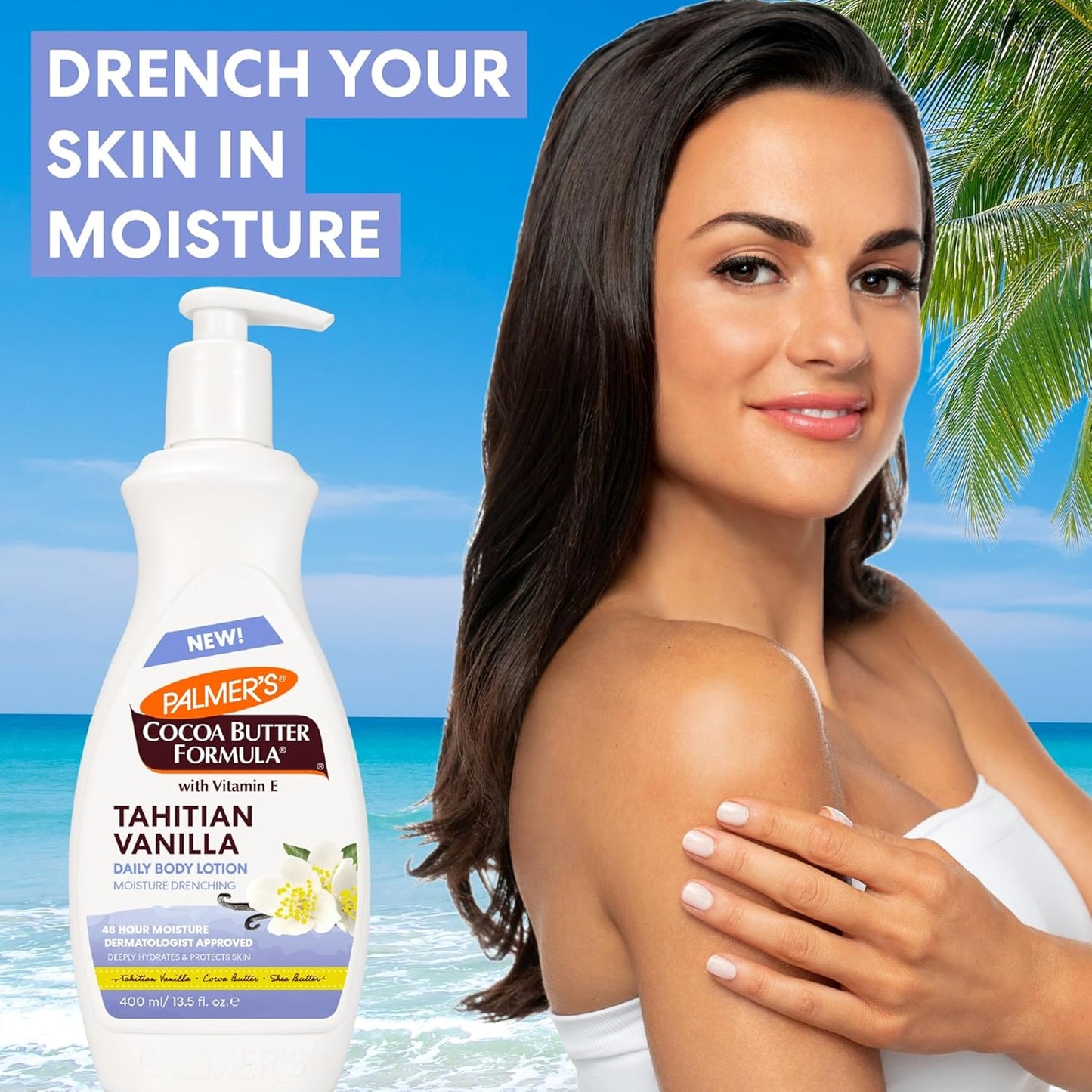 Palmer's Cocoa Butter Formula Tahitian Vanilla Body Lotion, 13.5 Oz, Daily Moisturizing Lotion for Dry Skin with Shea Butter & Vitamin