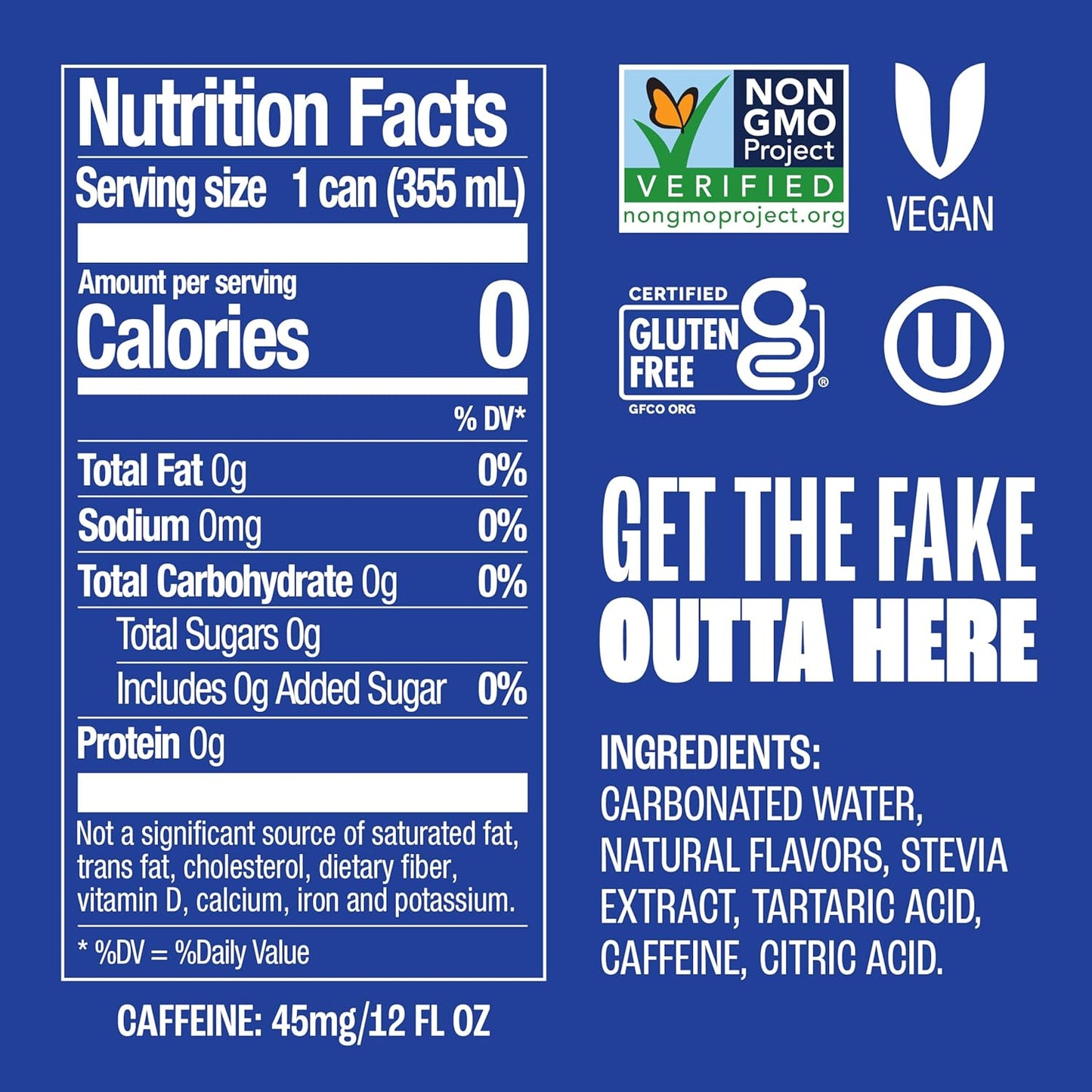 Zevia Zero Sugar Soda, Cola, 12 oz Cans (24-Pack) Naturally Sweetened, Zero Calorie Sugar Free Soda - Non-GMO Project Verified, Gluten-Free, Vegan