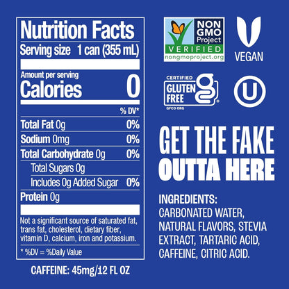 Zevia Zero Sugar Soda, Cola, 12 oz Cans (24-Pack) Naturally Sweetened, Zero Calorie Sugar Free Soda - Non-GMO Project Verified, Gluten-Free, Vegan