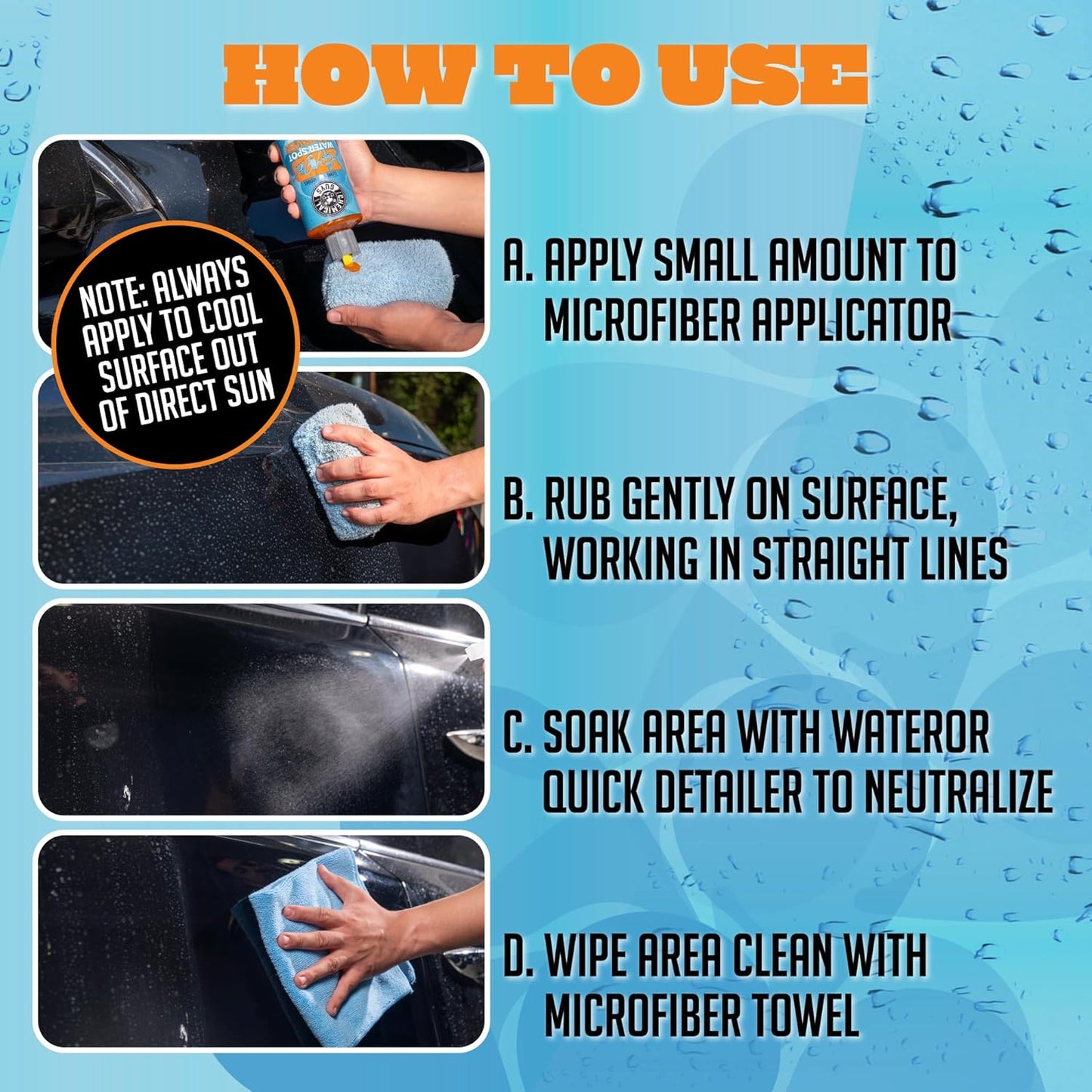 Chemical Guys Heavy Duty Water Spot Remover Gel for Paint, Glass, and Metal - Mineral and Water Spot Remover for Cars, Trucks