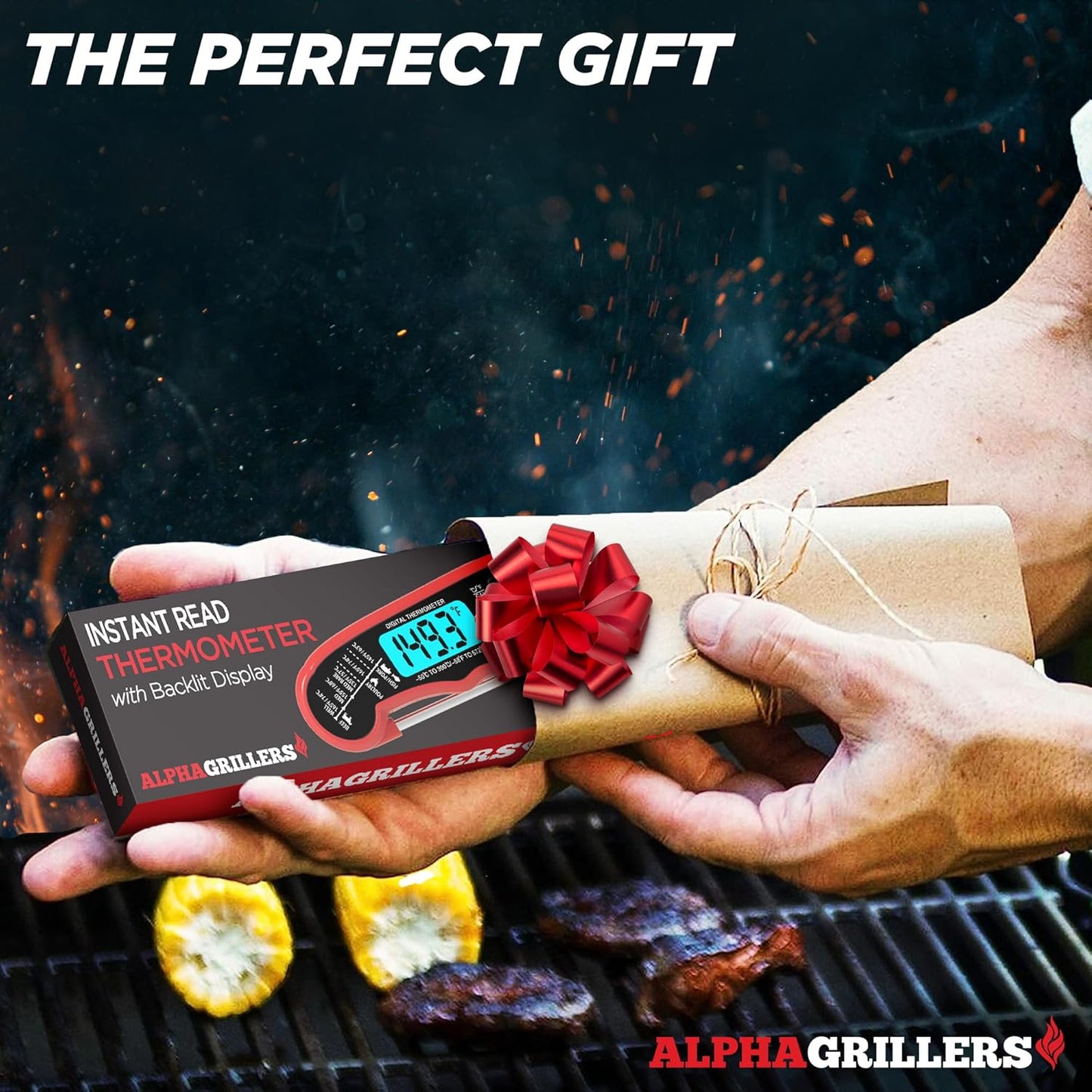 Alpha Grillers Meat Thermometer Digital Instant Read Food Thermometer for Cooking & Grilling Professional Kitchen Gifts for Men, Dad & Mom