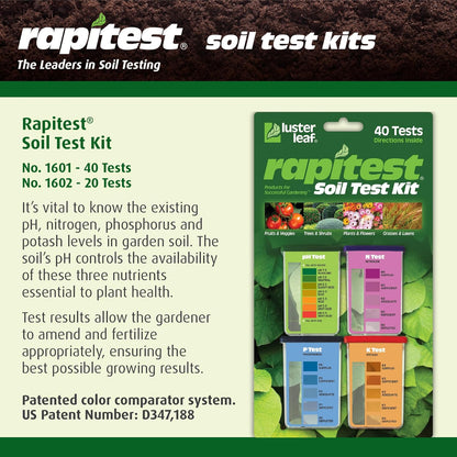 Rapitest Soil Test Kit for Gardens, Vegetables, Flowers and Lawns. USA designed and assembled soil tester