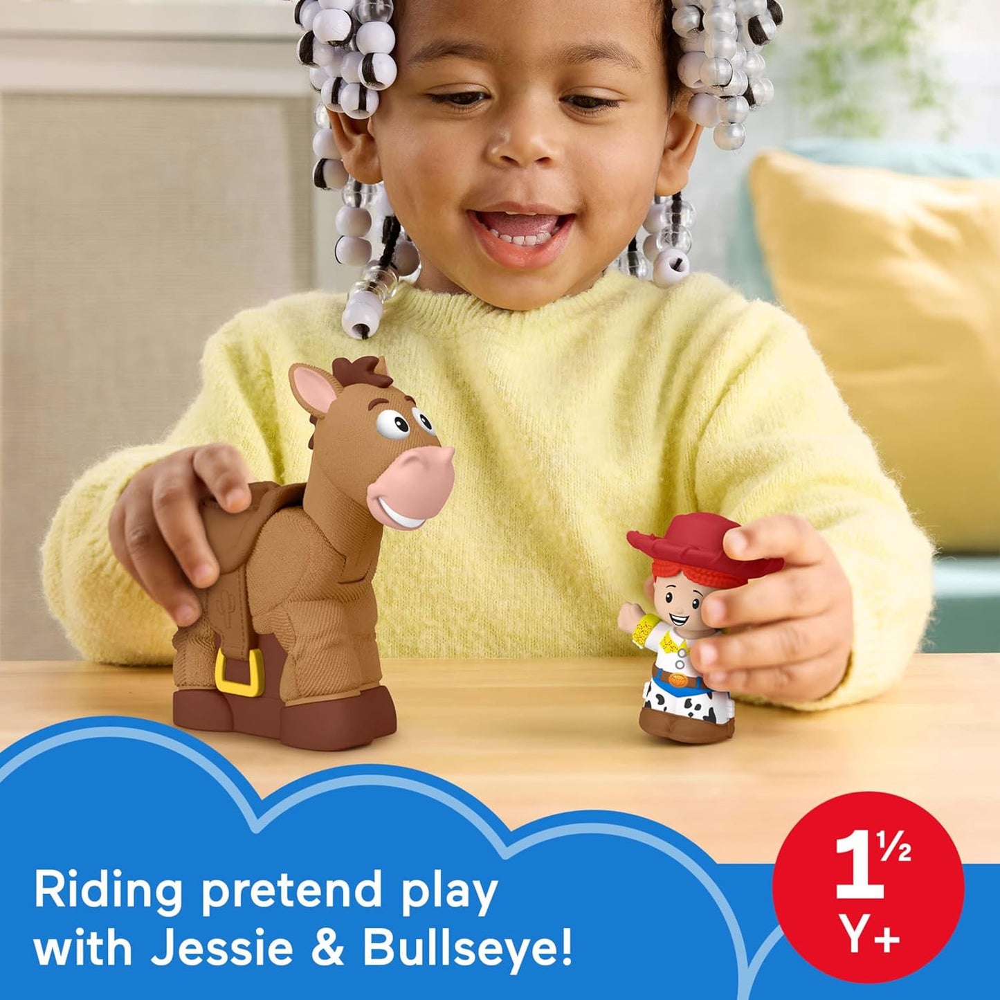 Fisher-Price Little People Toddler Toys Disney Pixar Toy Story Bobbin Bullseye Horse & Jessie Figures for Pretend Play Kids Ages 18+ Months