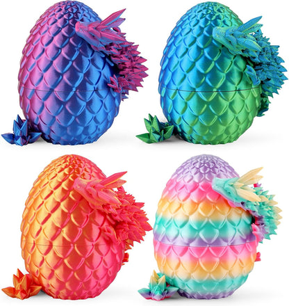 Rapean 8" 3D Printed Dragon Eggs, Easter Basket Stuffers for Kids and Teens, Unique Easter Toys & Decor for