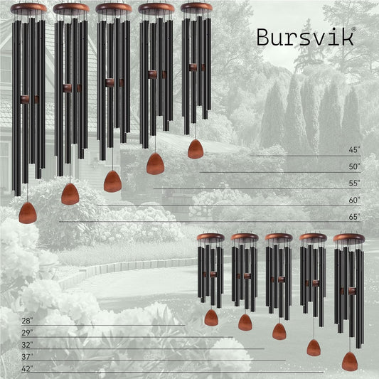 Bursvik Large Aluminium Wind Chimes 37" to Create a Zen Atmosphere Suitable for Outdoor