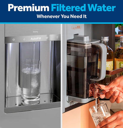 GE XWFE Refrigerator Water Filter, Genuine Replacement Filter, Certified to Reduce Lead, Sulfur, and 50+ Other