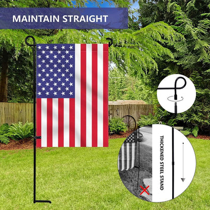YEAHOME Garden Flag Holder Stand, Premium Yard Flag Holder Weather-Proof Metal Powder-Coated Flagpole with Clip and Stopper for Christmas Garden