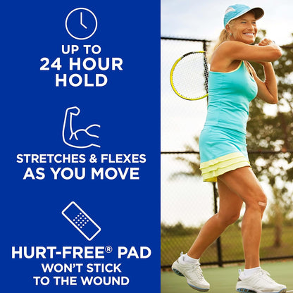 Band-Aid Brand Flexible Fabric Sterile Adhesive Bandages, Comfortable Cushioned Wound Care & Protection for Minor Cuts, Scrapes & Burns, First