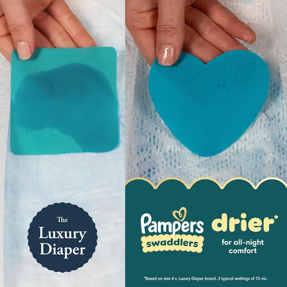 Pampers Swaddlers Diapers, Size 4 (15-34 lbs), 150 Count, Absorbent, Keeps Baby Dry and