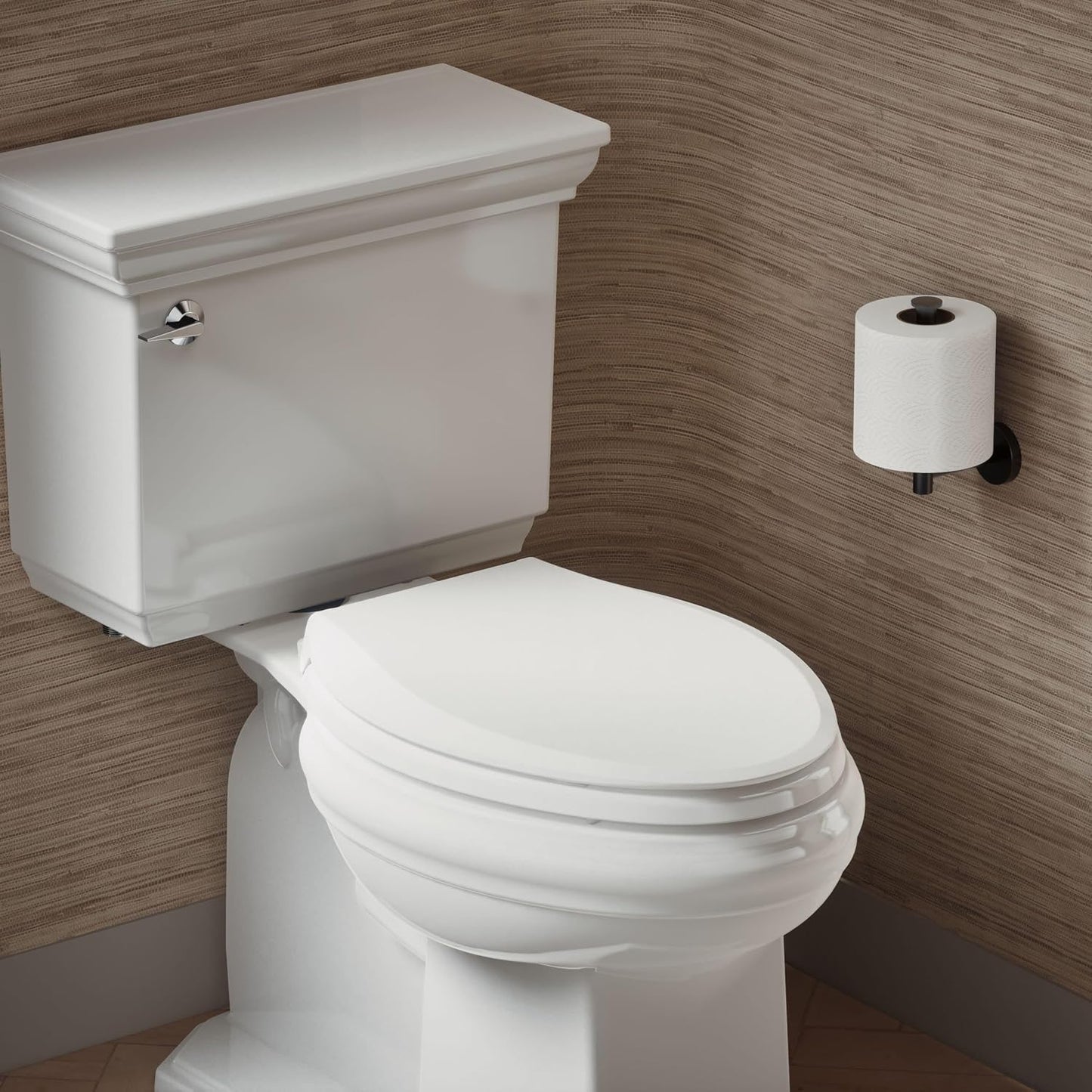 KOHLER 4636-RL-0 Cachet ReadyLatch Elongated Toilet Seat Slow Close, Soft Close Toilet Seat Quiet