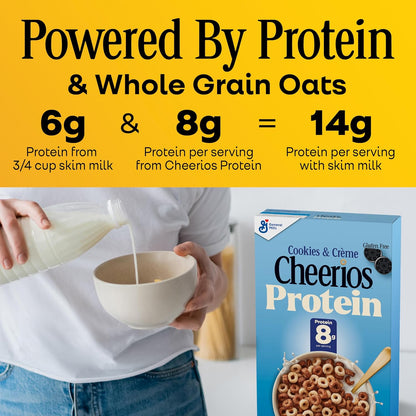 Cheerios Protein Cereal, Cookies and Crme, 8g Protein, Family Size, 15 oz
