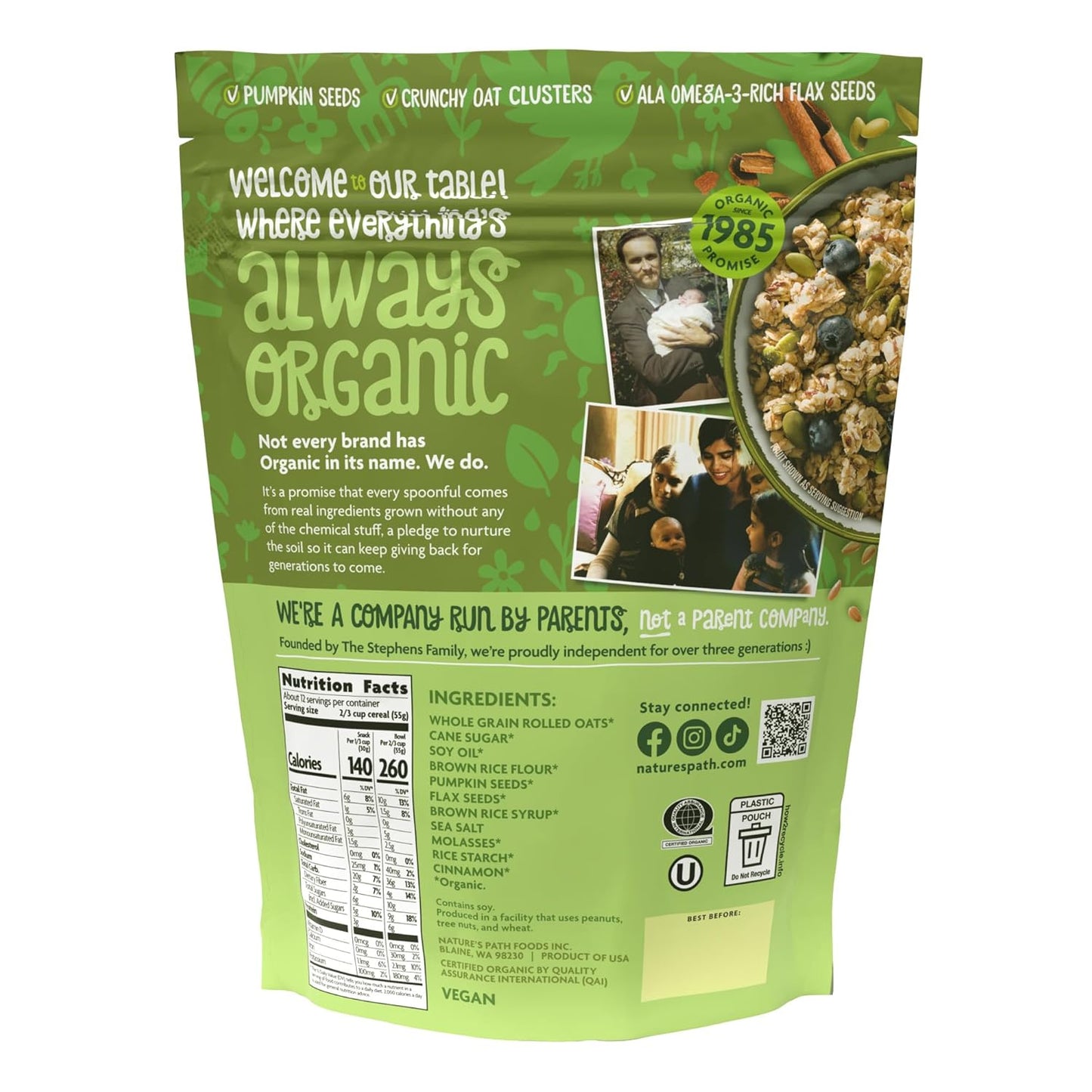 Nature's Path Organic Pumpkin Seed + Flax Granola, 24.7 oz, Non-GMO