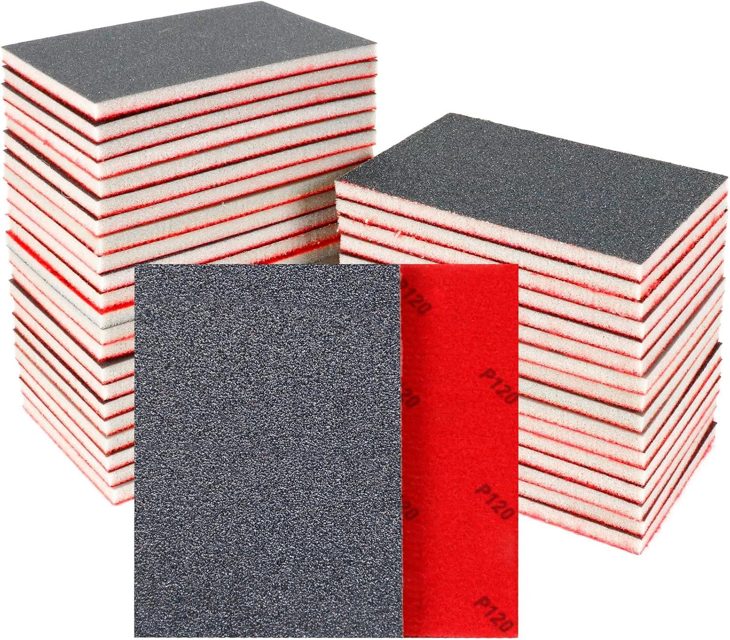 24 Pcs Sanding Sponge 80-3000 Grit Sandpaper Assortment, Washable & Reusable Sanding Blocks for Wood, Metal, Drywall