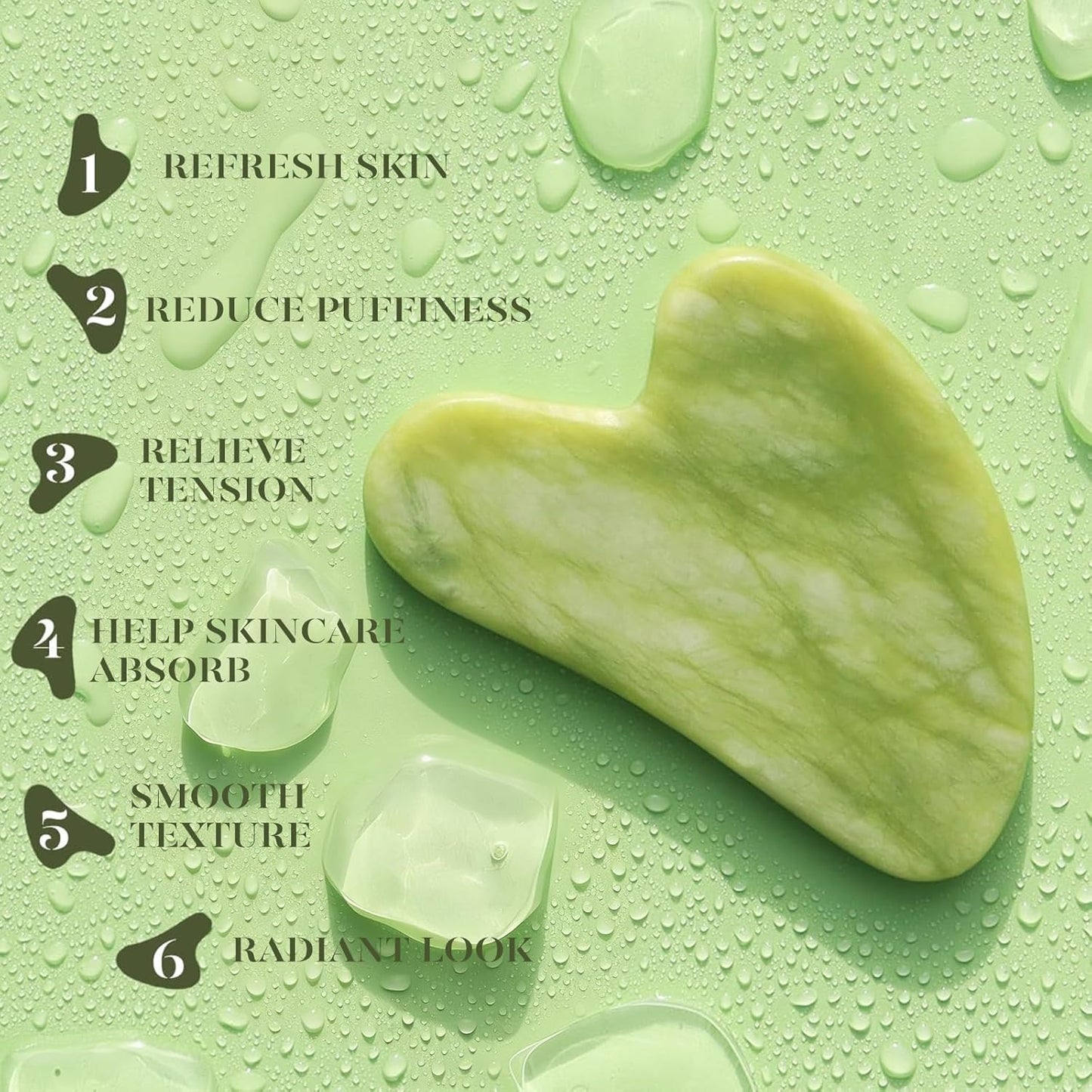 BAIMEI IcyMe Gua Sha & Jade Roller Facial Tools Face Roller and Gua Sha Set for Puffiness and Redness Reducing Skin Care