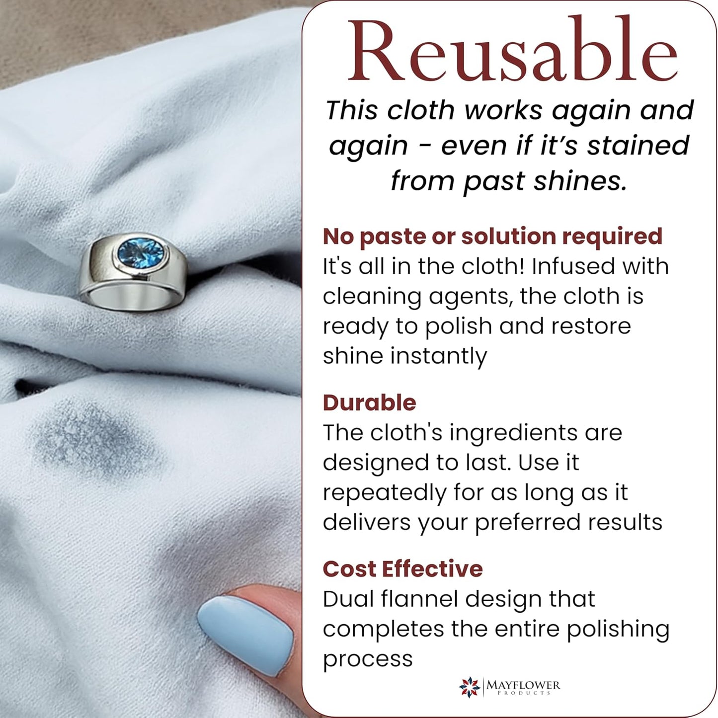 Pro Size Polishing Cleaning Cloth Made in USA for Gold
