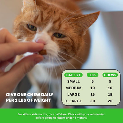Cat Hairball Support Crunchy & Creamy Chews, Hairball Remedy Treats, Cat Furball Treatment, Supports Skin & Coat, Vitamins for