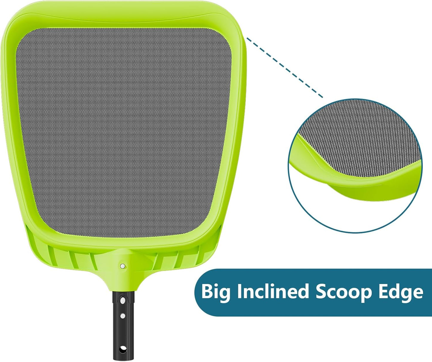 Sepetrel Pool Skimmer Net - Professional Heavy Duty Reinforced Frame Nylon Flat Leaf Rake Net,for Spa Pond Swimming