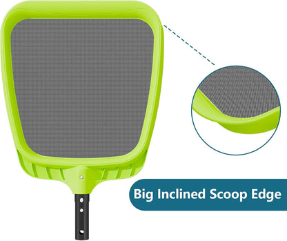 Sepetrel Pool Skimmer Net - Professional Heavy Duty Reinforced Frame Nylon Flat Leaf Rake Net,for Spa Pond Swimming