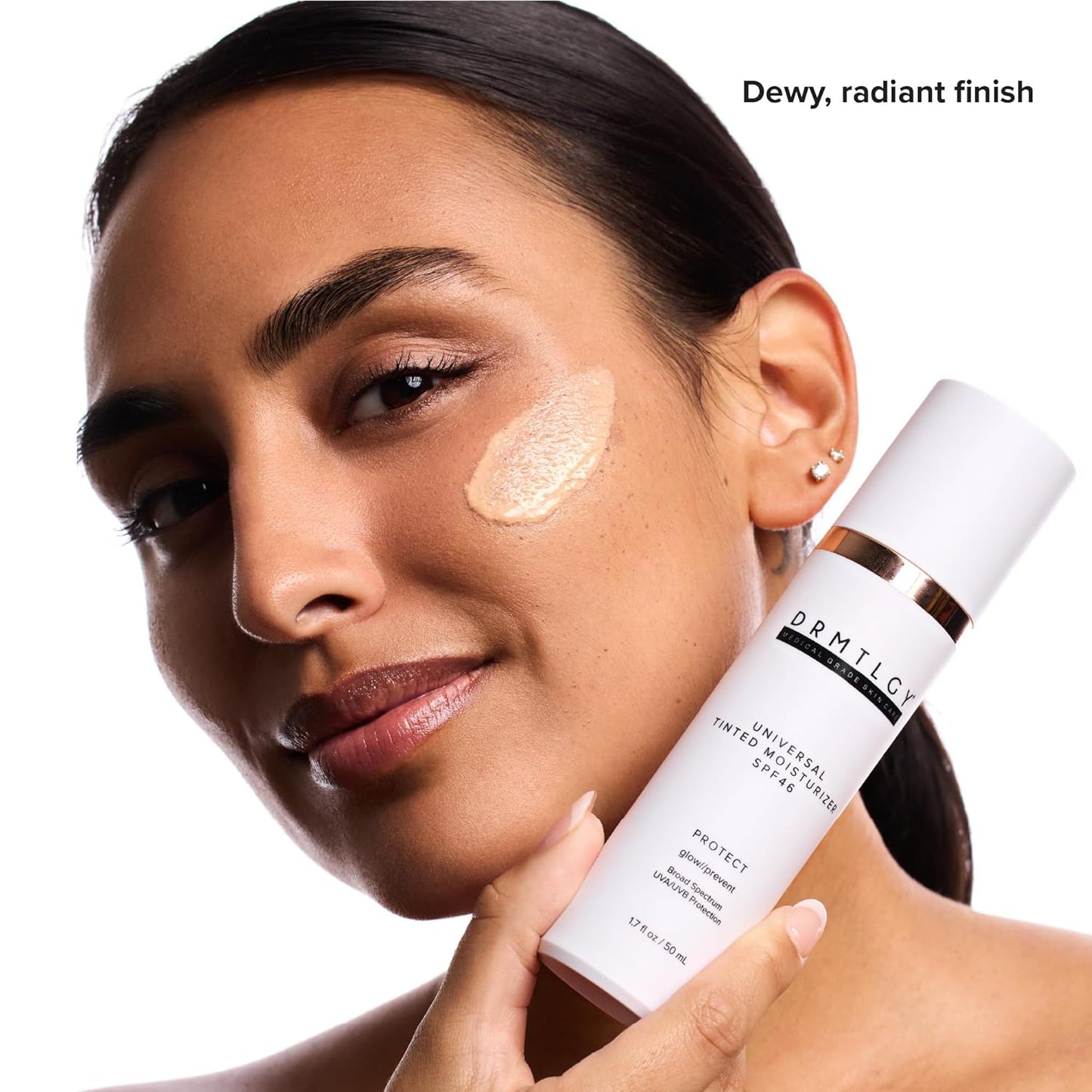 DRMTLGY Universal Tinted Moisturizer SPF 46 Hydrating Dewy Tinted Sunscreen for Face with Zinc Oxide & Octinoxate Niacinamide & Hyaluronic Acid Broad
